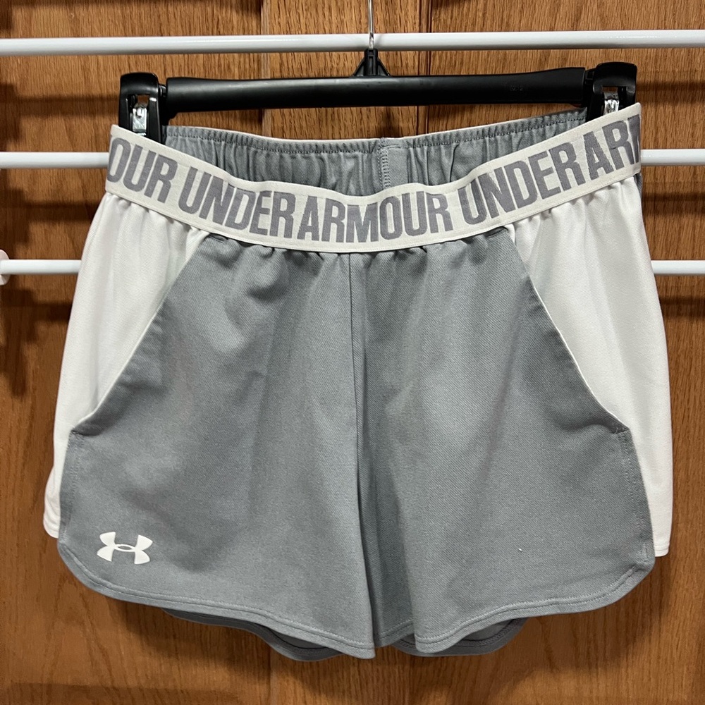 Under Armour Women's Gray and White Shorts